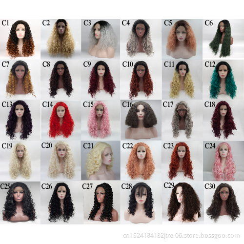 Big Lace Long Straight Synthetic Lace Front Wig Mixed Brown and Blonde Long Wigs for White /Black Women Middle Part Nature Wigs